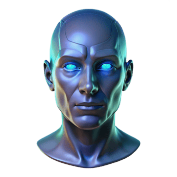 dramatic creative A holographic projection of a human face flickers in the darkness of a deserted spaceship. Mystery sci-fi style, dim lighting, eerie atmosphere exclusive png