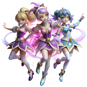serene artistic A group of magical girls transform into their battle outfits, surrounded by swirling light and sparkles. Bright, magical lighting. Anime style exclusive png