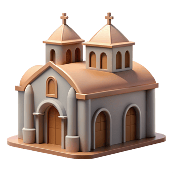 elegant traditional Romanesque church, solid stone construction, rounded arches, soft diffused light, highly detailed, Romanesque style genuine png