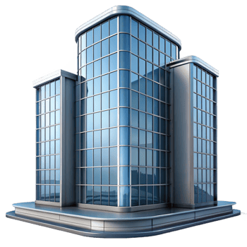wonderful contemporary International Style skyscraper, sleek glass and steel facade, minimalist design, bright sunlight, highly detailed, International Style high quality png