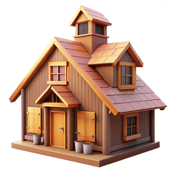 dramatic traditional Vernacular architecture farmhouse, traditional building materials, local style, warm sunlight, highly detailed, Vernacular style professional png