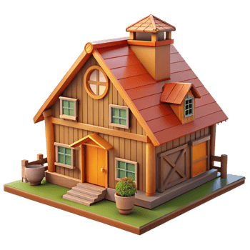 elegant artistic Vernacular architecture farmhouse, traditional building materials, local style, warm sunlight, highly detailed, Vernacular style original png