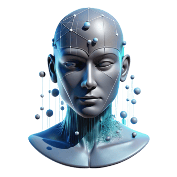 stunning traditional A human face partially obscured by digital glitches and data streams. Cyberpunk style 4K png