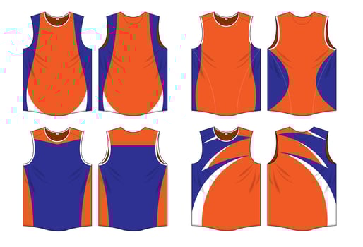 Orange color combination of running uniform template vector