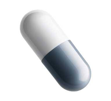 A white and grey pill on a transparent background png