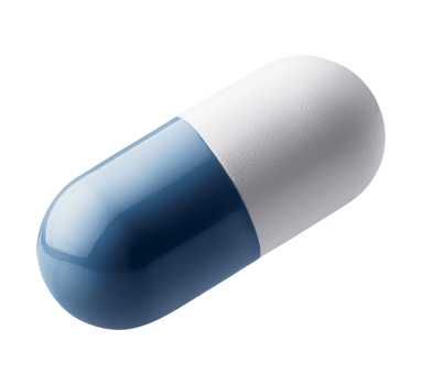 A pill with a blue cap on top png