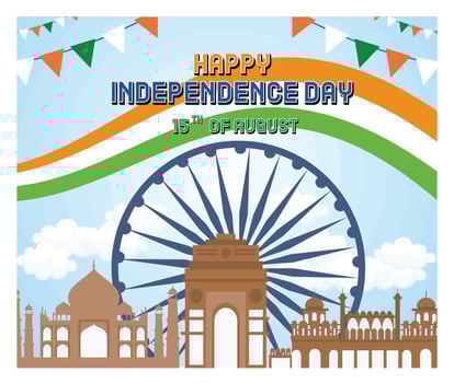 Happy Independence Day of India. monument and Landmark. vector
