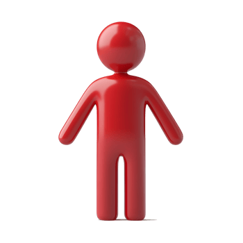 Red man standing on transparent background png