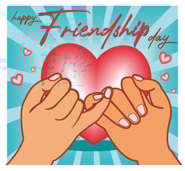 Happy Friendship Day Featuring Pinky Promise and Heart. vector