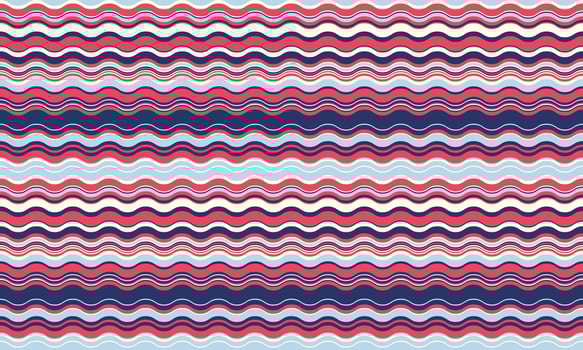 Vibrant wavy stripes in pink, blue, and white create a cheerful, playful pattern perfect for textile design, website backgrounds, or packaging. vector