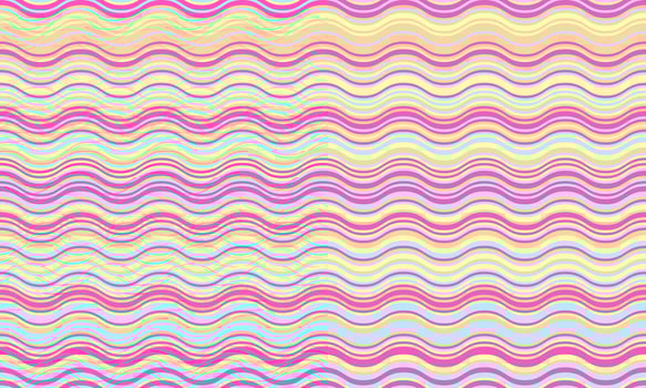 Vibrant pastel wave pattern. Seamless design ideal for textile prints, website backgrounds, or playful branding. Evokes feelings of joy and optimism. vector