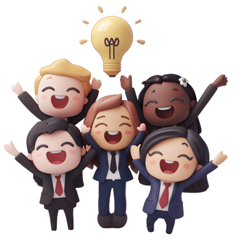 group of business happy people on transparant background png