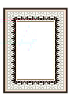 Rectangular Vertical Islamic Asian Kazakh national ornament ornament frames. Abstract Asian elements of the national pattern of the ancient nomads of the Kazakh, Kyrgyz, Mongol, Uzbek. A4 format vector