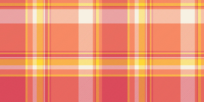 Vibrant coral, yellow, and white plaid pattern. Perfect for textile designs, website backgrounds, or fashion projects. vector