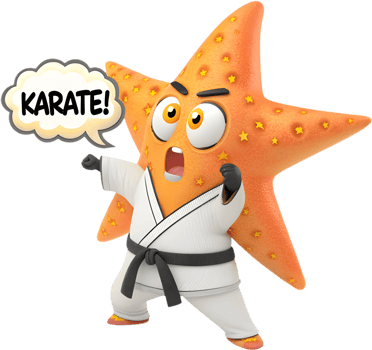 Smiling Starfish Cartoon Athlete in Sport Expression. . png