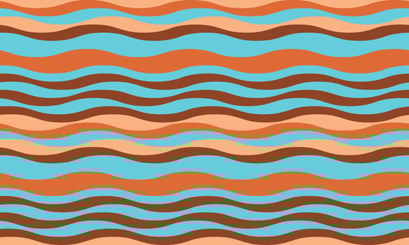 Vibrant wavy stripes in earthy tones create a dynamic, retroinspired pattern. Perfect for website backgrounds, textile designs, or any project needing a playful yet sophisticated aesthetic. vector