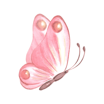 Butterfly delicate with pink wings. Hand drawn watercolor isolated illustration. Flying insects. Exotic wild animals, bugs for childrens print. Girl baby shower design element. Clipart for card png