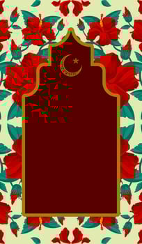 simple red Islamic mat vector