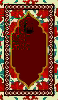 Islamic mat in red tone vector