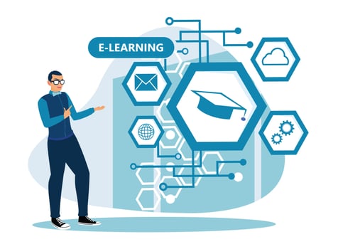 Innovative online education concept. vector