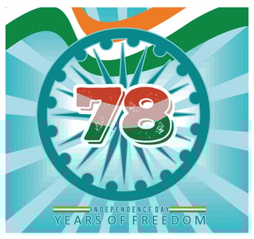 Celebrating Freedom independence day india 78 Years of with Patriotic Design. vector