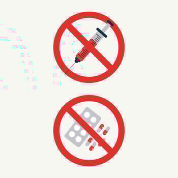 Warning no injection and no drugs design illustration vector