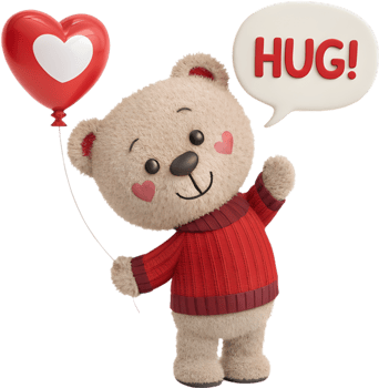 Friendly teddy bear illustration for poster and decor. . png