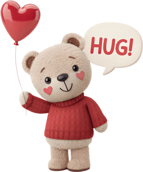 Fluffy teddy bear character clipart for themed parties. . png