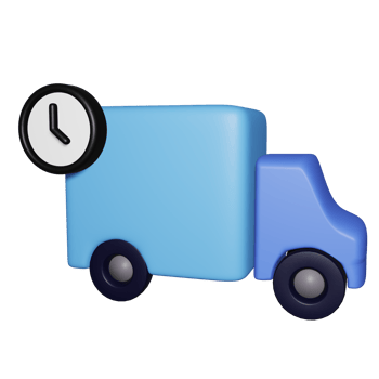 3D Blue Truck with Clock for Express Delivery png
