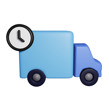 3D Blue Cargo Truck for Express Shipping png