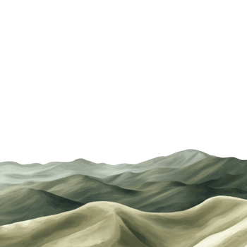 serene landscape of rolling green hills under clear sky, showcasing beauty of nature undulating forms. gentle curves and varying shades of green create peaceful and harmonious scene png