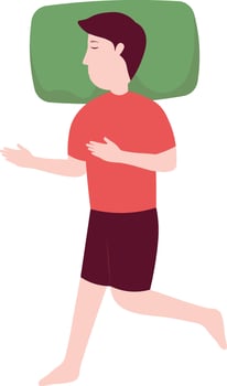Man Sleeping Pose Illustration with Flat Design vector