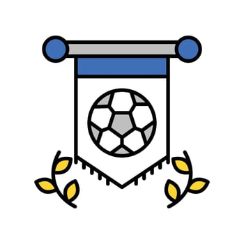 Football pennant filled outline icon. EPS 10 file vector