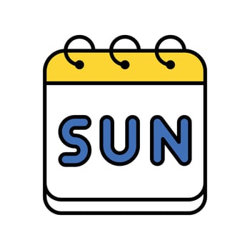 Sunday filled outline icon. EPS 10 file vector