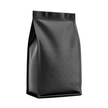 Black coffee bag mockup, packaging design template. png