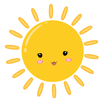 Cute cartoon sun png