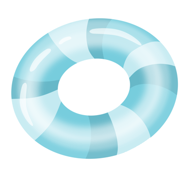 Cute blue swimming ring png