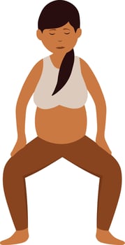 Pregnant Yoga Woman. vector