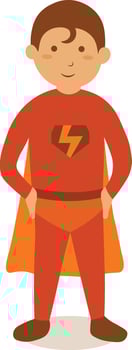 Children Superhero Illustration with Cartoon Design vector
