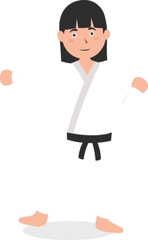 Children Karate Illustration. vector