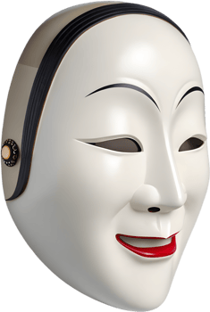 Artistic Noh mask clipart for traditional design work. . png