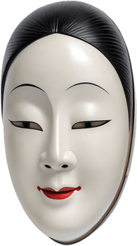Authentic Noh mask clipart for creative theater art. . png