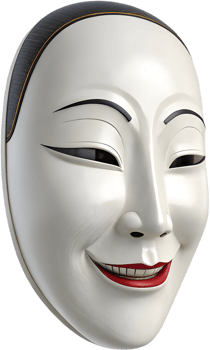 Symbolic Noh mask clipart for performance art. . png