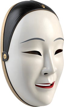 Detailed traditional Noh mask art for theater performance. . png