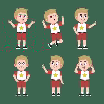 Cute American Boy with Blond Hair vector