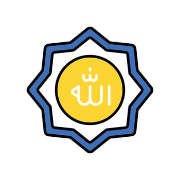 Allah Sticker filled outline icon. EPS 10 file vector