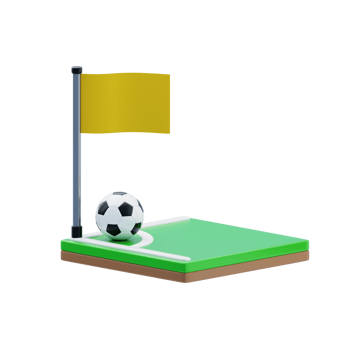 Corner Flag 3D Icon. Soccer corner flag 3d icon png