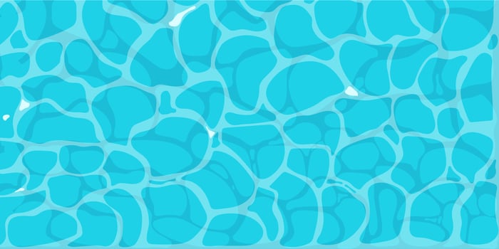 Turquoise ocean water ripple surface with sunlight reflections in cartoon style game texture top view vector