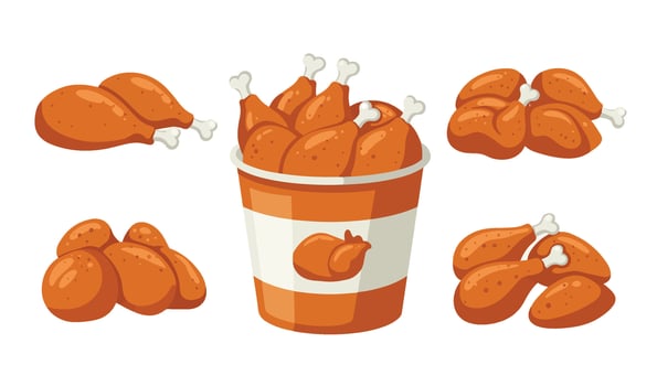 Crispy Fried Chicken Meal Perfect for Takeout vector