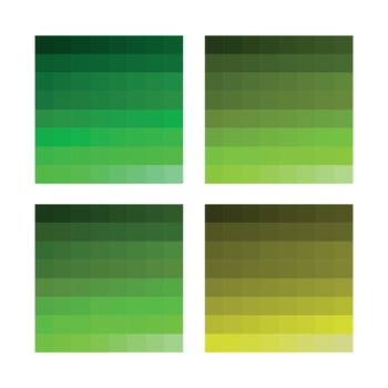 Four square color palette in shades of Green color gradient squares vector